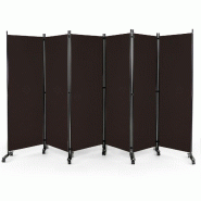 Helloshop26 - Paravent pliable 334,5 x 30 x 172 cm espace d'intimité et décoration moderne en polyester marron 20_0013046 - marron 3000227555991