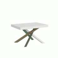 Itamoby Table Extensible 140/400X90 Cm Volantis Frêne Blanc Pieds Multicolores 4/A - blanc VE140TAV4A400-BF