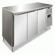 KLIMAITALIA Table frigo inox avec 3 portes. Tropicalisé de classe B. Dégivrage auto. T° -2°C/+8°C. Dim. LxLxH 179,5x60x86 cm. SNACK3100TNF - 4593