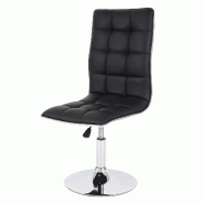 Mendler Chaise de salle à manger HWC-C41, chaise de cuisine, réglable en hauteur pivotante, similicuir ~ noir - noir textile 74283