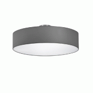 Plafonnier LED 3xE27, max. 60W, Gris, Nickel Mat, Tissu - Trio - Hotel - gris 4017807505627