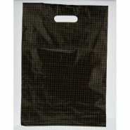Sac plastique poignée découpée pois or - 34x8x48cm - par 300