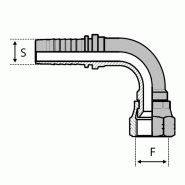 Série JIC - Filetage UNF - Cône 74° - Femelle - 90° (DKJ90) - 3 , 3/16" , 4-8 , juil-16 , 9-71