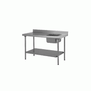 Table inox du chef - un bac à droite - 1200x700x850/950 mm - AISI 441 - Tournus Equipement_0