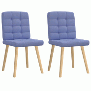 VidaXL Chaises à Manger Lot De 2 Bleu Jean Tissu - bleu 4101101 VidaXL Chaises à Manger Lot De 2 Bleu Jean Tissu - bleu 4101101
