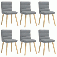 VidaXL Chaises à manger lot de 6 gris clair tissu Modèle Fantaisie Élite - 3315663