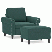 VidaXL Fauteuil avec repose-pied Vert foncé 60 cm Velours Modèle Orion Master Essence - 3201207