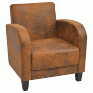 VidaXL Fauteuil Marron Similicuir daim Modèle Oviora - 243588
