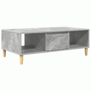 VidaXL Table basse Gris béton 102 x 55 x 35 cm Bois d'ingénierie Modèle Polaris Atelier - 876192