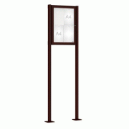 Vitrine Classique peinte sur poteaux - Affichage simple face - Taille de 4 à 21 A4 - Vitrage Plexi choc - Fabrication Française_0