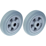 Roue 160mm 6" pneu en caoutchouc gris avec centre en plastique capacité 270kg, jeu de 2 Roue 160mm 6" pneu en caoutchouc gris avec centre en plastique capacité 270kg, jeu de 2