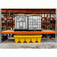 Bac pour rayonnage à poser au sol - finition polyéthylène - travée 2200 mm - volume 1100 l