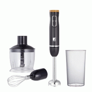 BERGNER - Mixeur plongeant OLIVAR 1000W avec 2 vitesses, comprend hachoir de 600ml, fouet et verre doseur de 600ml - noir Q4747 BERGNER - Mixeur plongeant OLIVAR 1000W avec 2 vitesses, comprend hachoir de 600ml, fouet et verre doseur de 600ml - noir Q4747