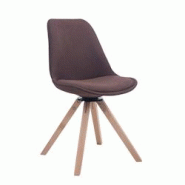 CLP Chaise de salle à manger Troyes Pivotante en Tissu Piètement Carré Marron/Nature - marron textile 151856703 CLP Chaise de salle à manger Troyes Pivotante en Tissu Piètement Carré Marron/Nature - marron textile 151856703