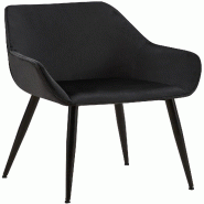Décoshop26 - Chaise de salle à manger bureau salle d'attente x1 en velours noir et métal noir 10_0002147 - noir métal 3000250862974