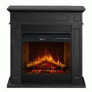 Divina Fire Cheminée électrique sur pied JEFFERSON en bois noir, dimensions : L 89,5xH 90,5xP 28 cm - noir 8055829981353
