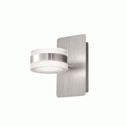 Dunk - Applique murale ronde Fabas Luce 2 lumières - Applique murale LED 16W à intensité variable - Aluminium brossé - gris 8019282067184