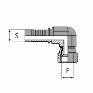 Embouts JIC - Série JIC - Filetage UNF - Cône 74° - Femelle - 90° Compact (DKJ-K90) - SFJCT90404