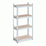 Helloshop26 - Étagère charge lourde réglable pour garage cave 120 x 60 x 30 cm avec 4 rayons pratiques en acier gris 13_0016887 - gris Bois manufac