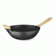 ITALCONCEPT Wok avec manche en bois, HENDI, Ø324x565mm - 627907