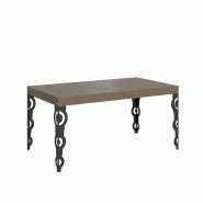 Itamoby Table Extensible Karamay 160/420X90 Cm Gris Tourterelle Avec Pieds Anthracite - beige multi-matériau VE160TAKRY420-TT-AN