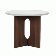 Oviala Business Table basse moderne ronde 50 cm effet marbre bois foncé - marron Bois massif 113665 Oviala Business Table basse moderne ronde 50 cm effet marbre bois foncé - marron Bois massif 113665