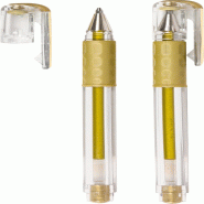 Pentel Roller encre gel HybridGel Grip, pointe moyenne 0,8 mm, encre or - doré plastique K118X