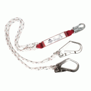 Portwest - Double longe en Y avec absorbeur d'énergie de 180cm en corde de polyester Blanc Taille Unique - blanc 5036108186525