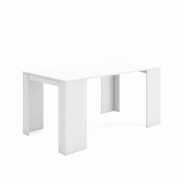 SKRAUT HOME Table console extensible, 160, Pour 8  personnes, Table à Manger, Blanc - blanc Bois manufacturé 150_33