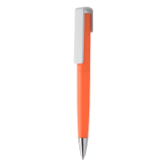 Stylo à bille twist en plastique - large clip pour impression - encre bleue - couleur orange Stylo à bille twist en plastique - large clip pour impression - encre bleue - couleur orange