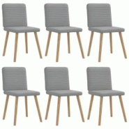 VidaXL Chaises à Manger Lot De 6 Gris Clair Tissu - gris 8721158569592 VidaXL Chaises à Manger Lot De 6 Gris Clair Tissu - gris 8721158569592