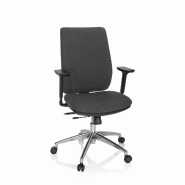 Chaise de bureau / Siège pivotant INTEGRIO I Tissu Gris foncé hjh OFFICE - gris polyester 820026