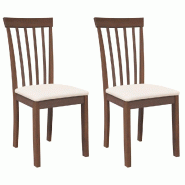 Chaises à manger coussins 2 pcs marron bois massif caoutchouc Modèle Vega Executive Pro - 4102387