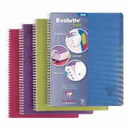Clairefontaine Lot de 5 Cahier Linicolor Intensive Evolutiv'book A4+, 240p./120 feuilles détachables 90 g/m² reliure intégrale, couv. Polypro assor