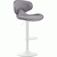 CLP Tabouret de bar Las Vegas V2 en tissu avec pied en métal Gris clair/Blanc - gris textile 315472 CLP Tabouret de bar Las Vegas V2 en tissu avec pied en métal Gris clair/Blanc - gris textile 315472
