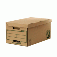 Fellowes Lot de 10 Containers à archives Bankers Box Earth Flip Top Maxi, coloris naturel - 0043859645114