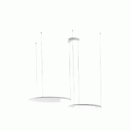 Gea Luce Suspension Erika S/2D Led 80W 3700Lm 3000K Dimmable Phase Cut+Push, Corps En Aluminium Et Silicone Blanc - Gealuce - blanc ERIKA S/2D