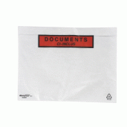 GPV Lot de 10 Paquet de 100 pochettes adhésives 'Documents ci-inclus' 165x228, marquage sur fond rouge - 3250650098781