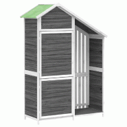Helloshop26 - Abri de jardin cabane cabanon maison de stockage remise extérieur hangar outils robuste 120 x 53,5 x 170 cm bois 02_0022414 - Bois mass