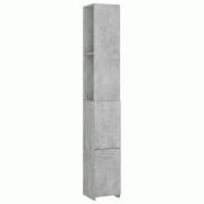 Helloshop26 - Armoire de bain minimaliste rangement 25 x 26,5 x 170 cm en bois d'ingénierie gris béton 02_0047913 - gris Bois massif 3000235013186
