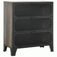 Helloshop26 - Armoire de rangement industrielle urbaine 72 x 36 x 82 cm avec 2 étagères en métal gris 02_0046801 - gris métal 3000234433916 Helloshop26 - Armoire de rangement industrielle urbaine 72 x 36 x 82 cm avec 2 étagères en métal gris 02_0046801 - gris métal 3000234433916