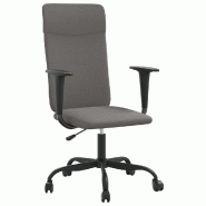 Helloshop26 - Chaise fauteuil siège de bureau informatique étude réglable en hauteur foncé tissu gris 02_0024070 - gris métal 3000214666433