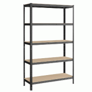 Helloshop26 - Étagère charge lourde à 5 niveaux meuble de rangement en acier montage sans outil étagère de garage pour boîtes à 12_0005573 - ac