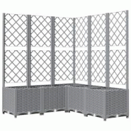 Helloshop26 - Jardinière bac lit surélevé plantes fleurs terrasse jardin avec treillis clair 120 x 120 x 136cm polypropylène gris 02_0038341 - 300 Helloshop26 - Jardinière bac lit surélevé plantes fleurs terrasse jardin avec treillis clair 120 x 120 x 136cm polypropylène gris 02_0038341 - 300