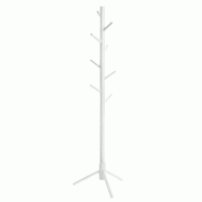 Helloshop26 - Portemanteau en bois massif porte-vêtement avec 8 crochets pour vêtements sacs veste pour entrée couloir blanc 12_0007118 - blanc Boi