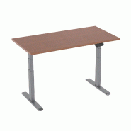KIMEX - Bureau motorisé assis-debout 150x75cm Plateau noyer/Pied gris - 3700685422636