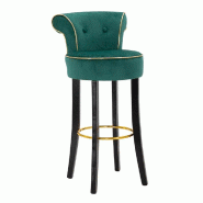 Mauro Ferretti Tabouret De Bar Luxy Cream - Tabouret En Velours Synthétique Avec Dossier Et Structure En Métal Et Bois, 46 X 48 X 96 Cm - Style Glam Mauro Ferretti Tabouret De Bar Luxy Cream - Tabouret En Velours Synthétique Avec Dossier Et Structure En Métal Et Bois, 46 X 48 X 96 Cm - Style Glam