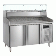 Meuble à pizza 2 portes avec module pour garniture PT1200 + VK38-150 Inox TEFCOLD
