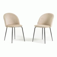 RATTATAN Lot de 2 chaises en velours avec pieds en métal, design élégant pour cuisine, salle à manger, bar ou restaurant – Sara – Crème/Gris RATTATAN Lot de 2 chaises en velours avec pieds en métal, design élégant pour cuisine, salle à manger, bar ou restaurant – Sara – Crème/Gris