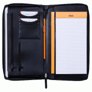 RHODIA 168100C - Conférencier Porte-Documents Noir - pour Bloc-Notes et Carnets A5 ou A5+ - Dimensions Fermé 19,5x25,5 cm - Pochette pour Tablette -